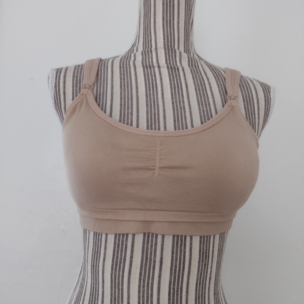 Auden Tan Wire Free Nursing Pumping Bra Size S